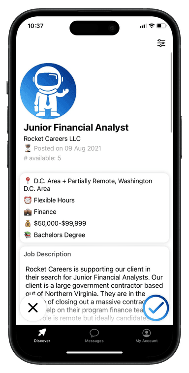 Rocket Job Search Mobile App top